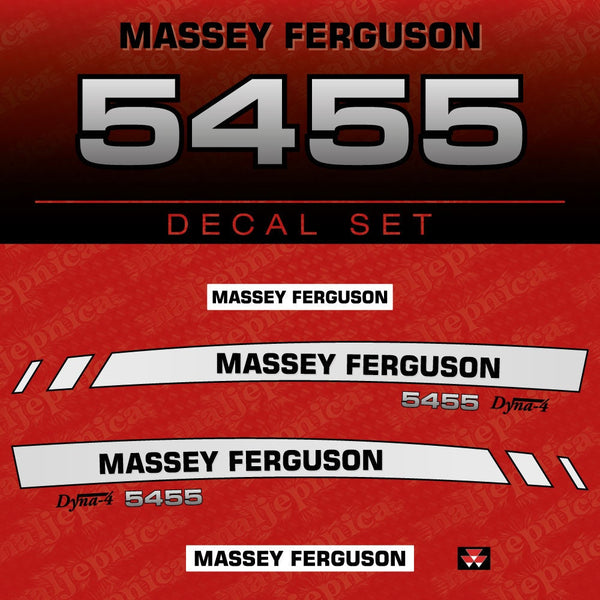 Massey Ferguson 5455 Dyna Aftermarket Replacement Tractor Decal (Sticker) Set
