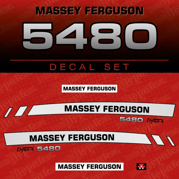 Massey Ferguson 5480 Dyna Aftermarket Replacement Tractor Decal (Sticker) Set