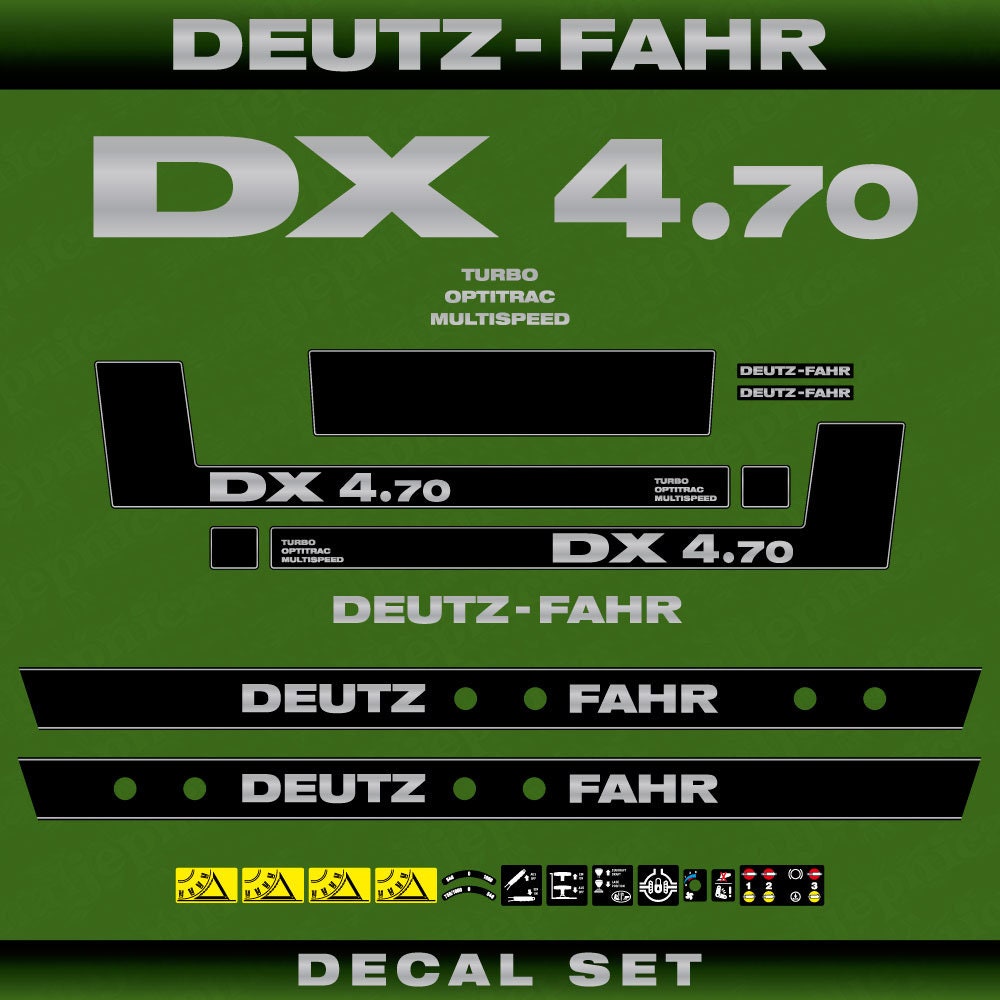 Deutz DX 4.70 TOM Aftermarket Replacement Tractor Decal (Sticker) Set