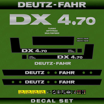 Deutz DX 4.70 TOM Aftermarket Replacement Tractor Decal (Sticker) Set
