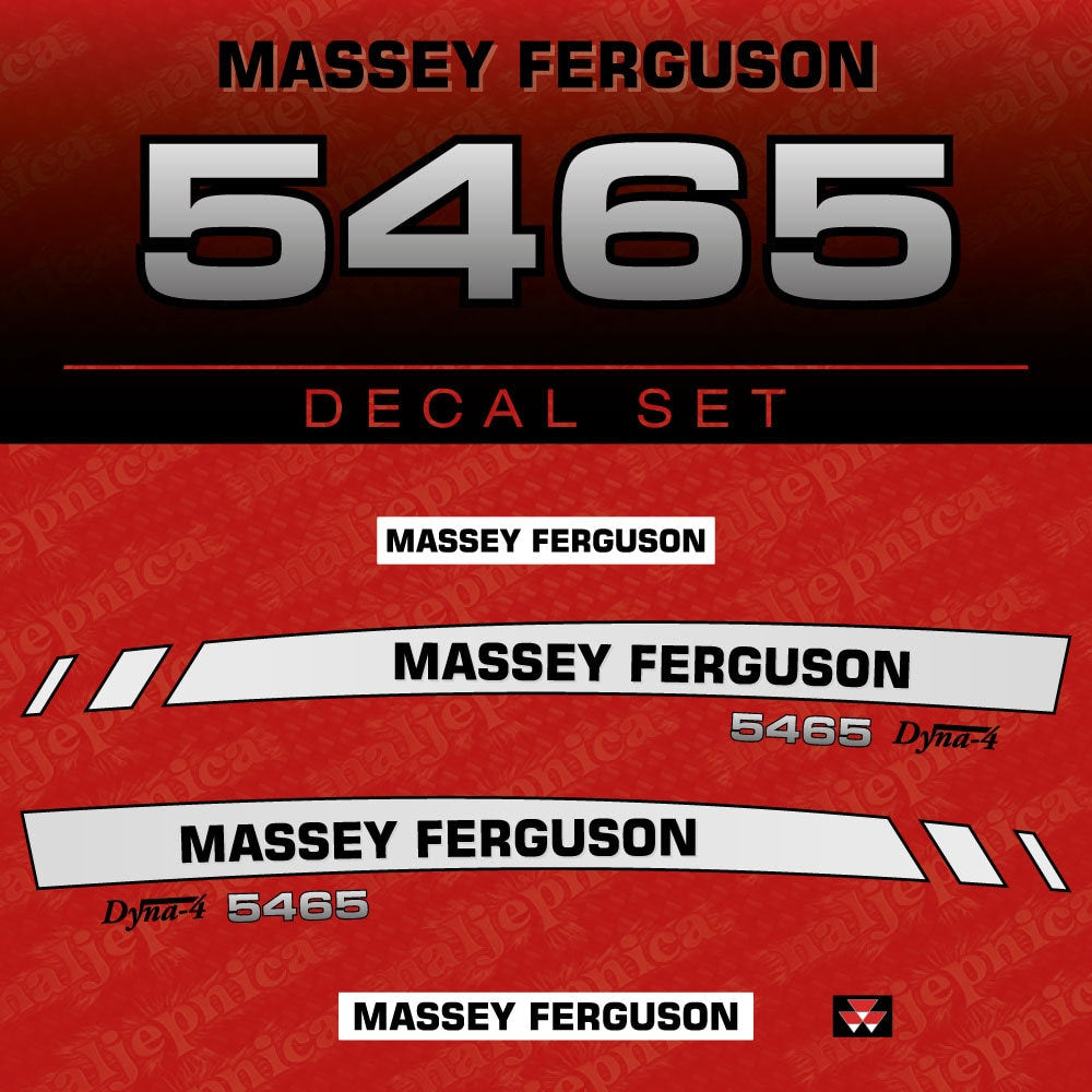 Massey Ferguson 5465 Dyna Aftermarket Replacement Tractor Decal (Sticker) Set