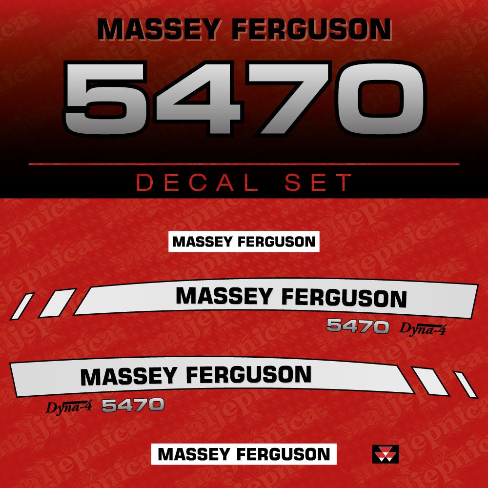 Massey Ferguson 5470 Dyna Aftermarket Replacement Tractor Decal (Sticker) Set