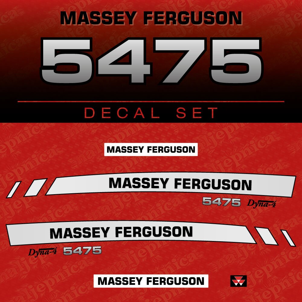 Massey Ferguson 5475 Dyna Aftermarket Replacement Tractor Decal (Sticker) Set