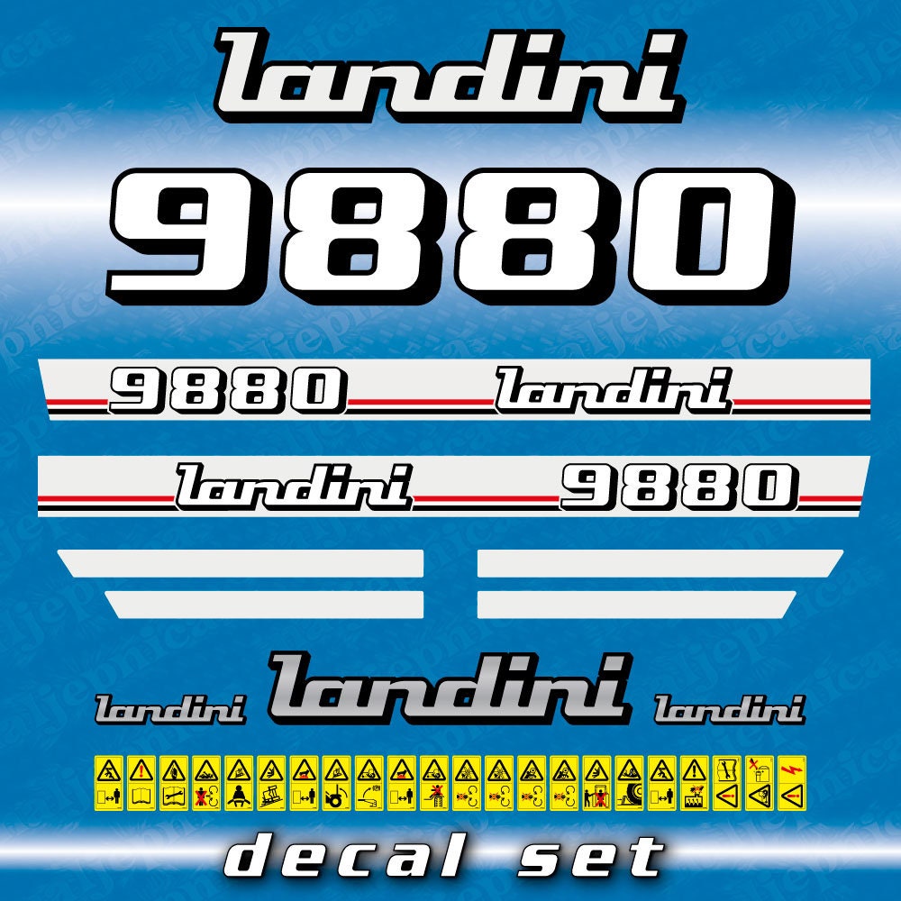 Landini 9880 Aftermarket Replacement Tractor Decal (Sticker) Set