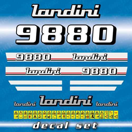 Landini 9880 Aftermarket Replacement Tractor Decal (Sticker) Set