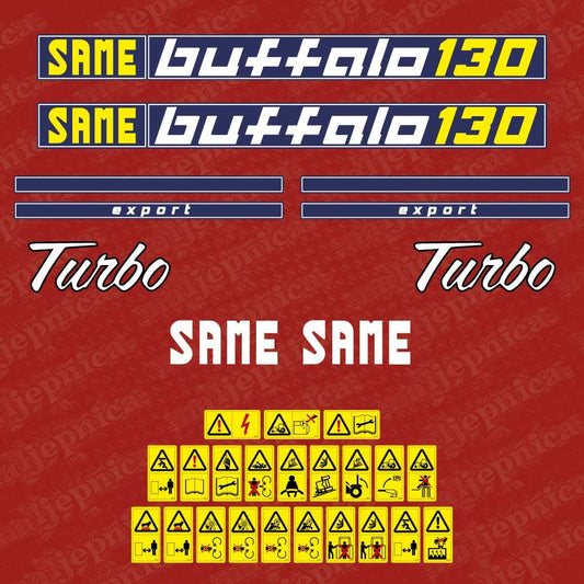 Same Buffalo 130 Export Aftermarket Replacement Tractor Decals (sticker - aufkleber - adesivo) Set
