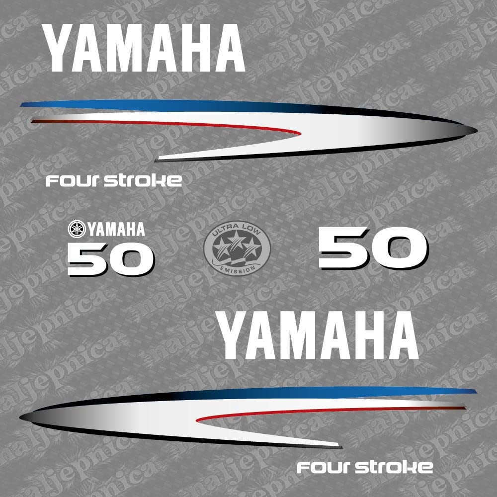 Yamaha 50 Four Stroke (2002-2006) Outboard Decal Sticker Set