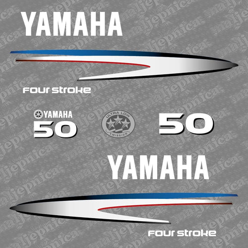 Yamaha 50 Four Stroke (2002-2006) Outboard Decal Sticker Set