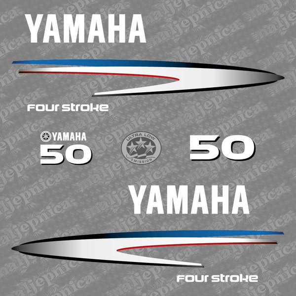 Yamaha 50 Four Stroke (2002-2006) Outboard Decal Sticker Set