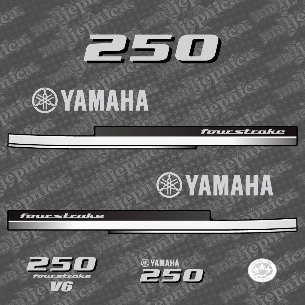 Yamaha 250 Four Stroke 2008 Outboard Decal Sticker Set