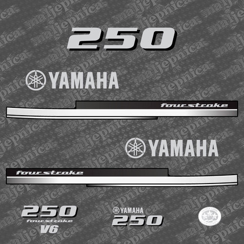 Yamaha 250 Four Stroke 2008 Outboard Decal Sticker Set