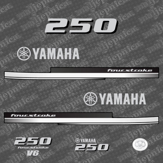 Yamaha 250 Four Stroke 2008 Outboard Decal Sticker Set