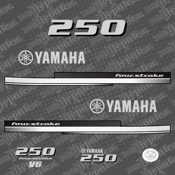 Yamaha 250 Four Stroke 2008 Outboard Decal Sticker Set