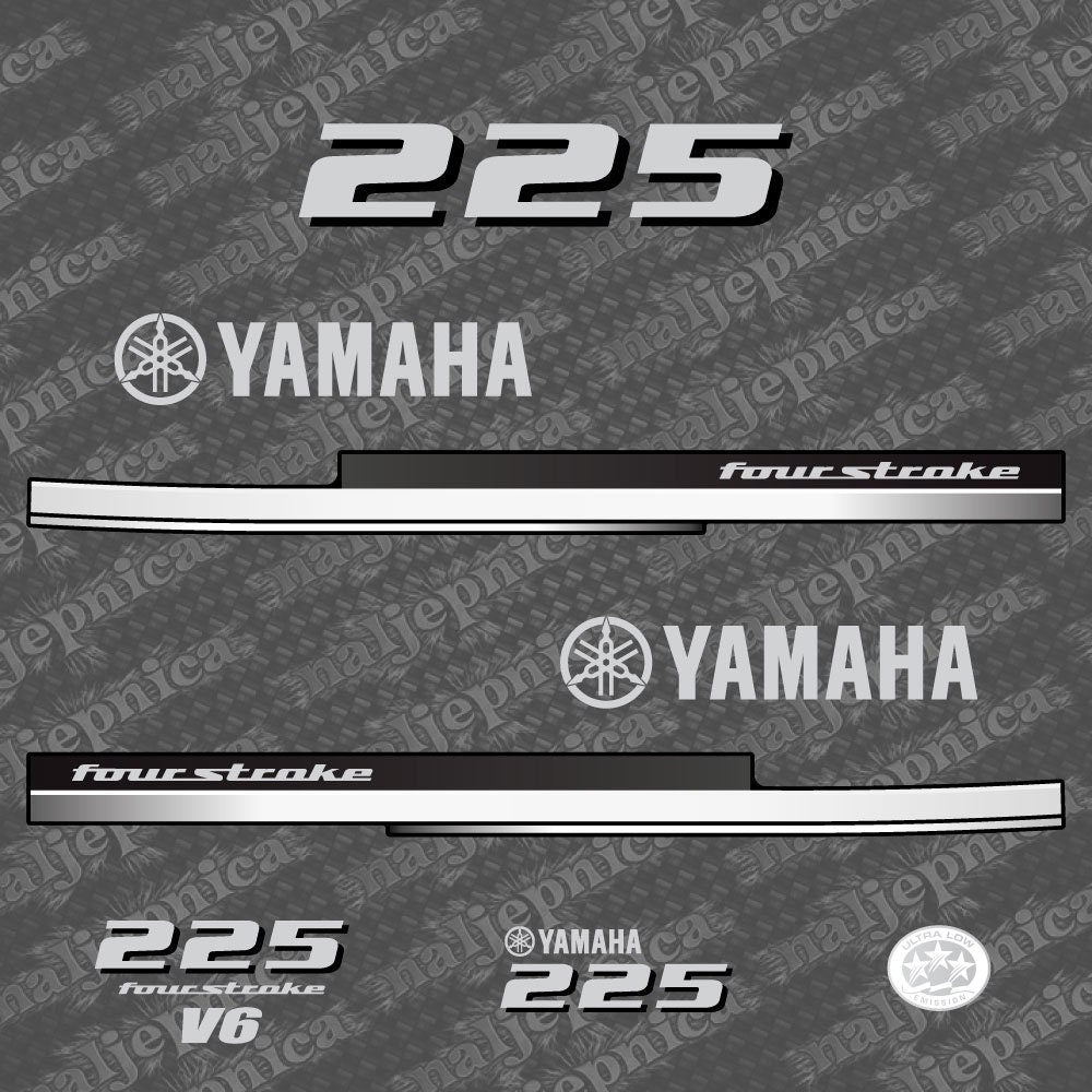 Yamaha 225 Four Stroke 2008 Outboard Decal Sticker Set