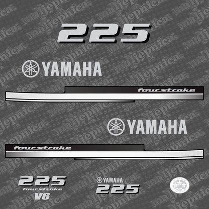 Yamaha 225 Four Stroke 2008 Outboard Decal Sticker Set
