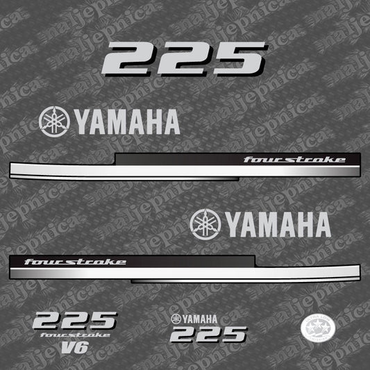 Yamaha 225 Four Stroke 2008 Outboard Decal Sticker Set
