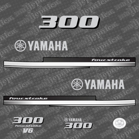 Yamaha 300 Four Stroke 2008 Outboard Decal Sticker Set
