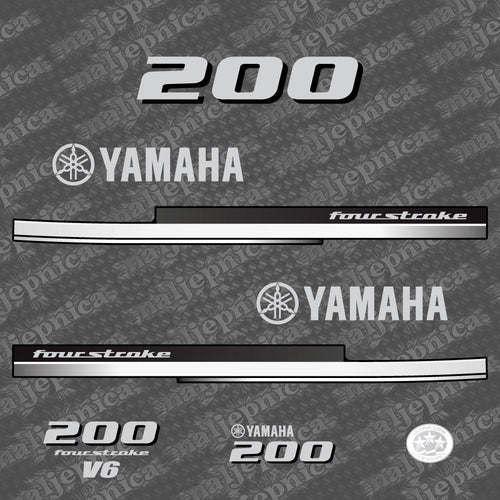 Yamaha 200 Four Stroke 2008 Outboard Decal Sticker Set