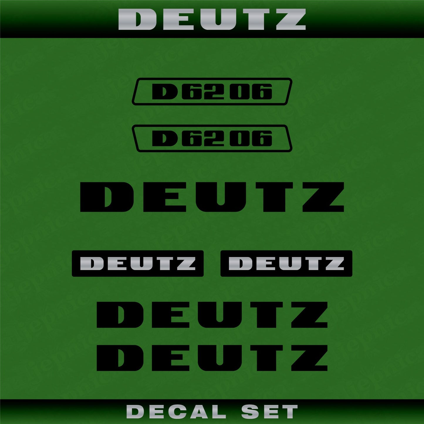 Deutz D 62 06 (1974) Aftermarket Replacement Tractor Decal (Sticker) Set