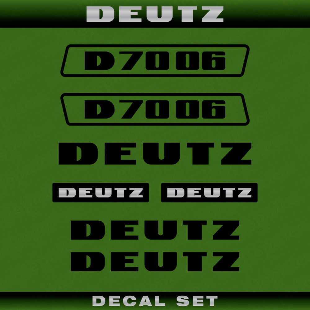 Deutz D 70 06 (1974) Aftermarket Replacement Tractor Decal (Sticker) Set