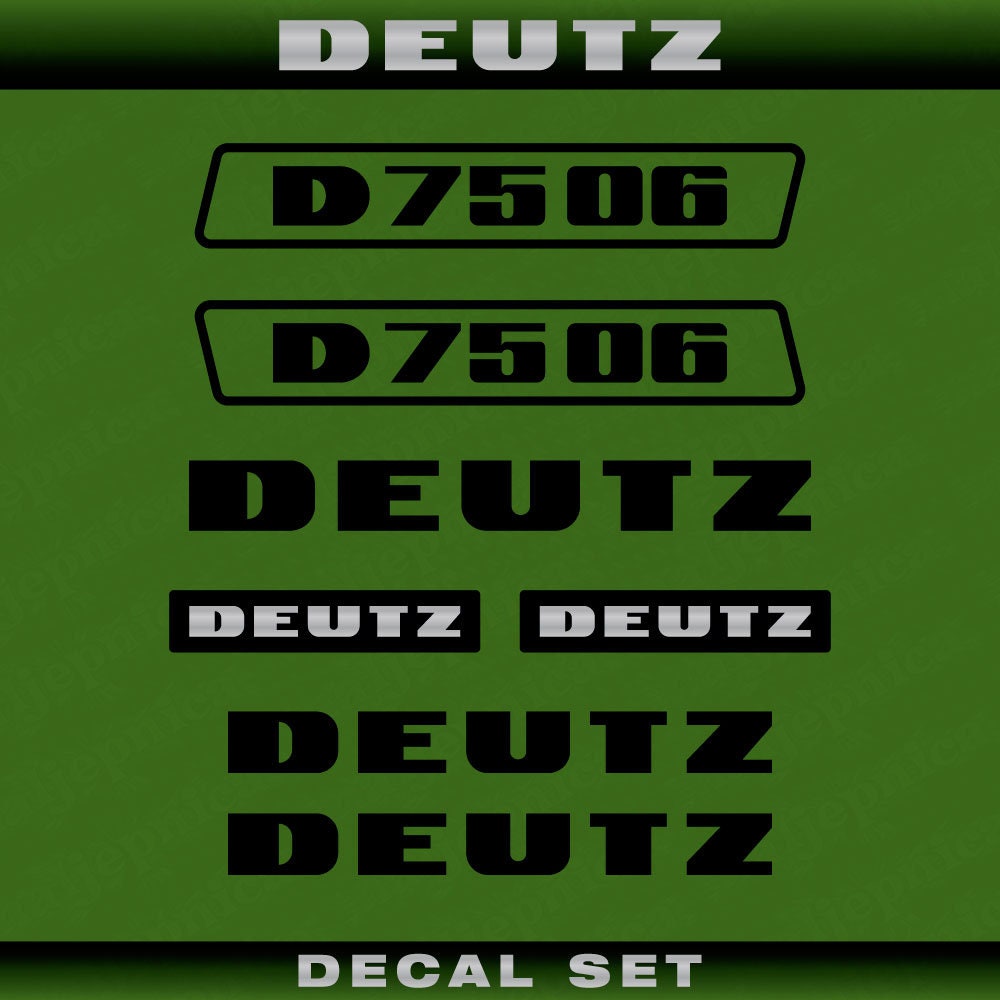 Deutz D 75 06 (1974) Aftermarket Replacement Tractor Decal (Sticker) Set