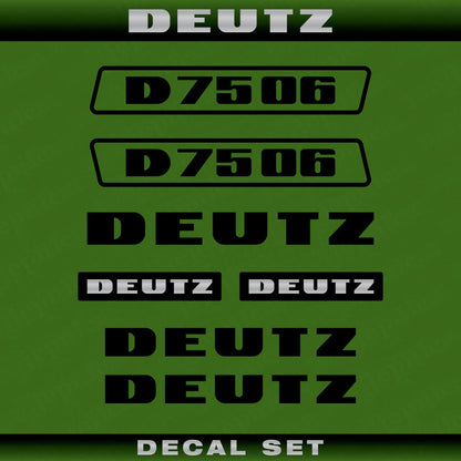Deutz D 75 06 (1974) Aftermarket Replacement Tractor Decal (Sticker) Set