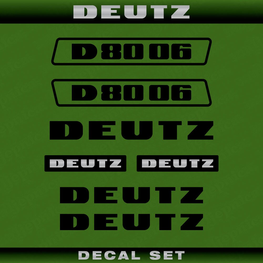 Deutz D 80 06 (1974) Aftermarket Replacement Tractor Decal (Sticker) Set