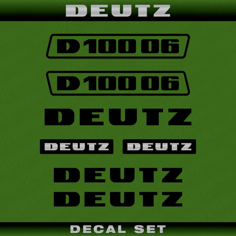 Deutz D 100 06 (1974) Aftermarket Replacement Tractor Decal (Sticker) Set