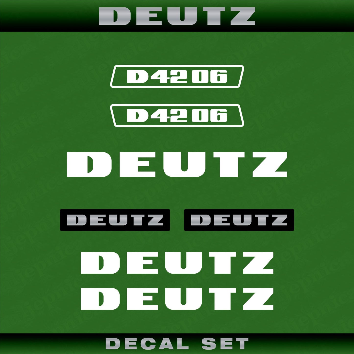 Deutz D 42 06 W (1974) Aftermarket Replacement Tractor Decal (Sticker) Set