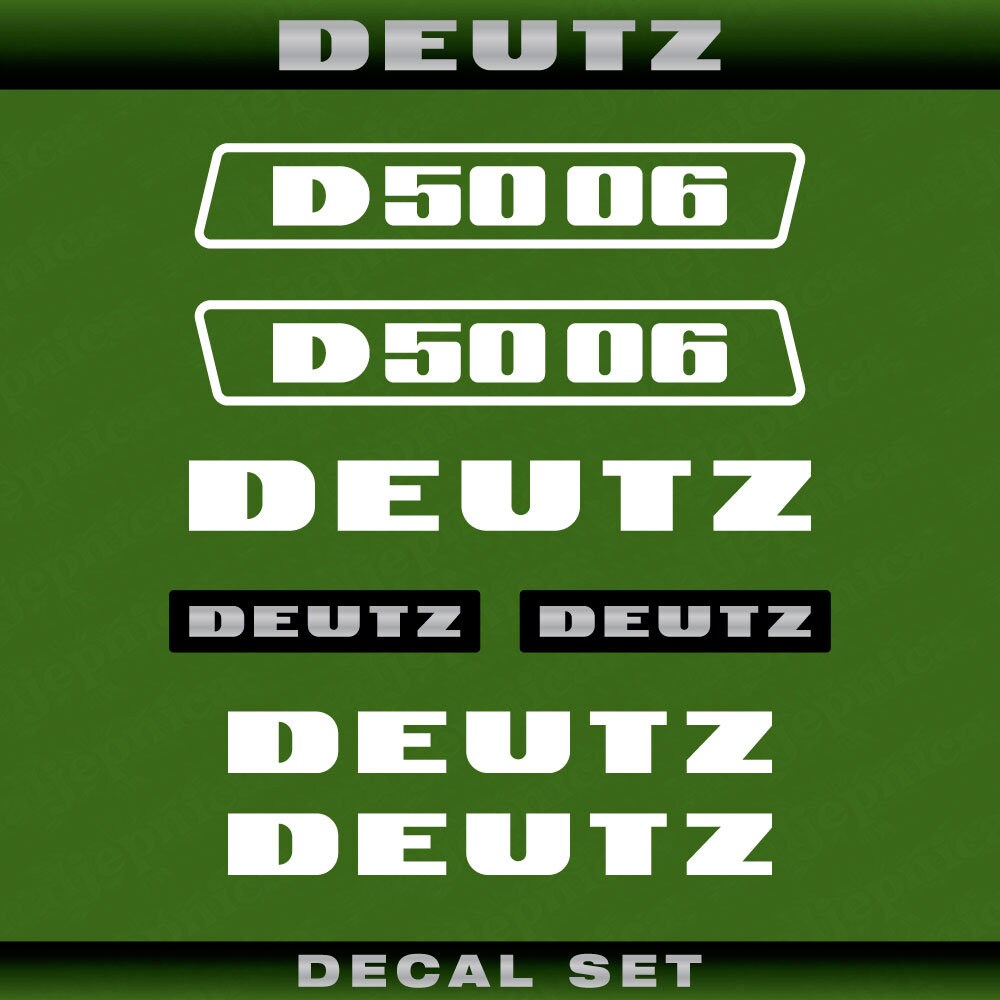 Deutz D 50 06 W (1974) Aftermarket Replacement Tractor Decal (Sticker) Set