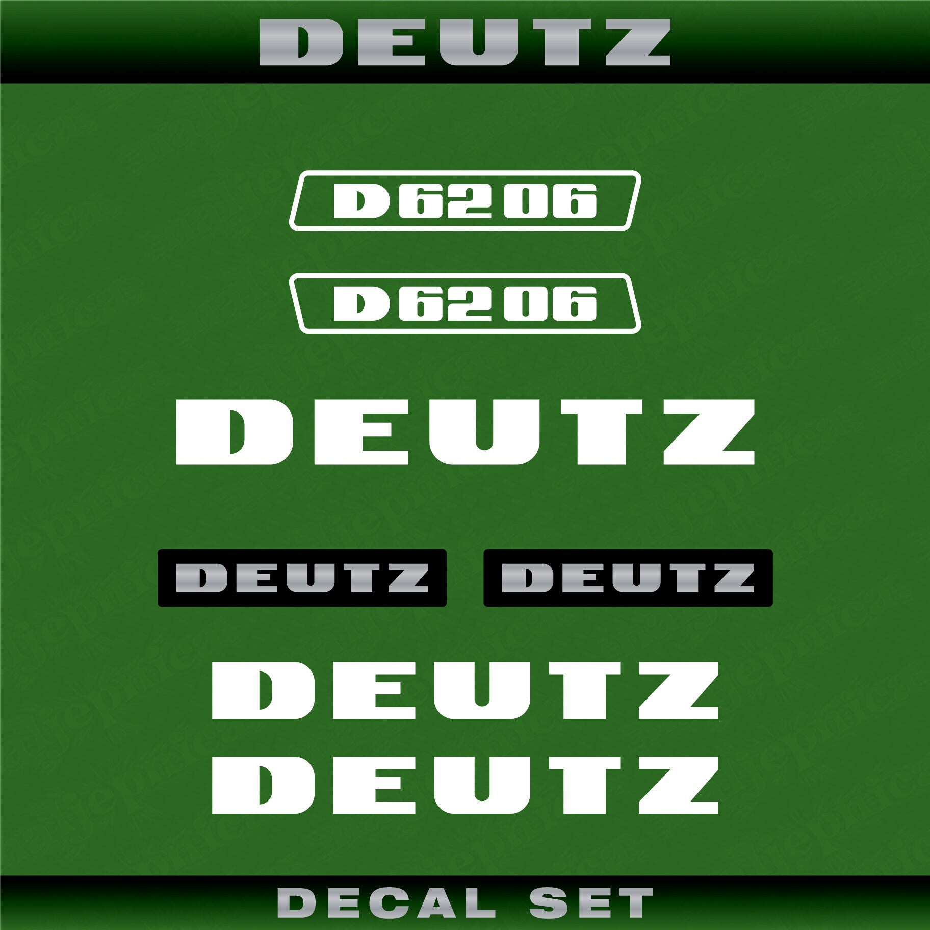 Deutz D 62 06 W (1974) Aftermarket Replacement Tractor Decal (Sticker) Set