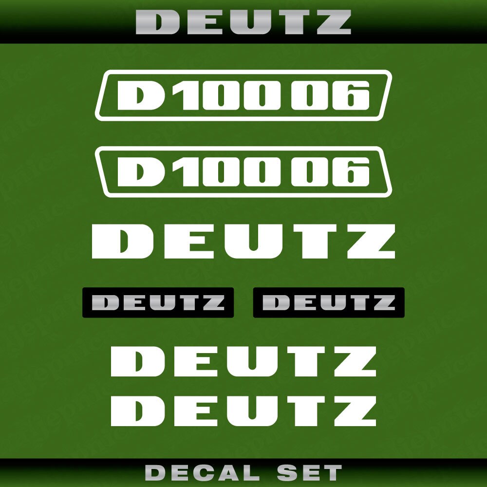 Deutz D 100 06 W (1974) Aftermarket Replacement Tractor Decal (Sticker) Set
