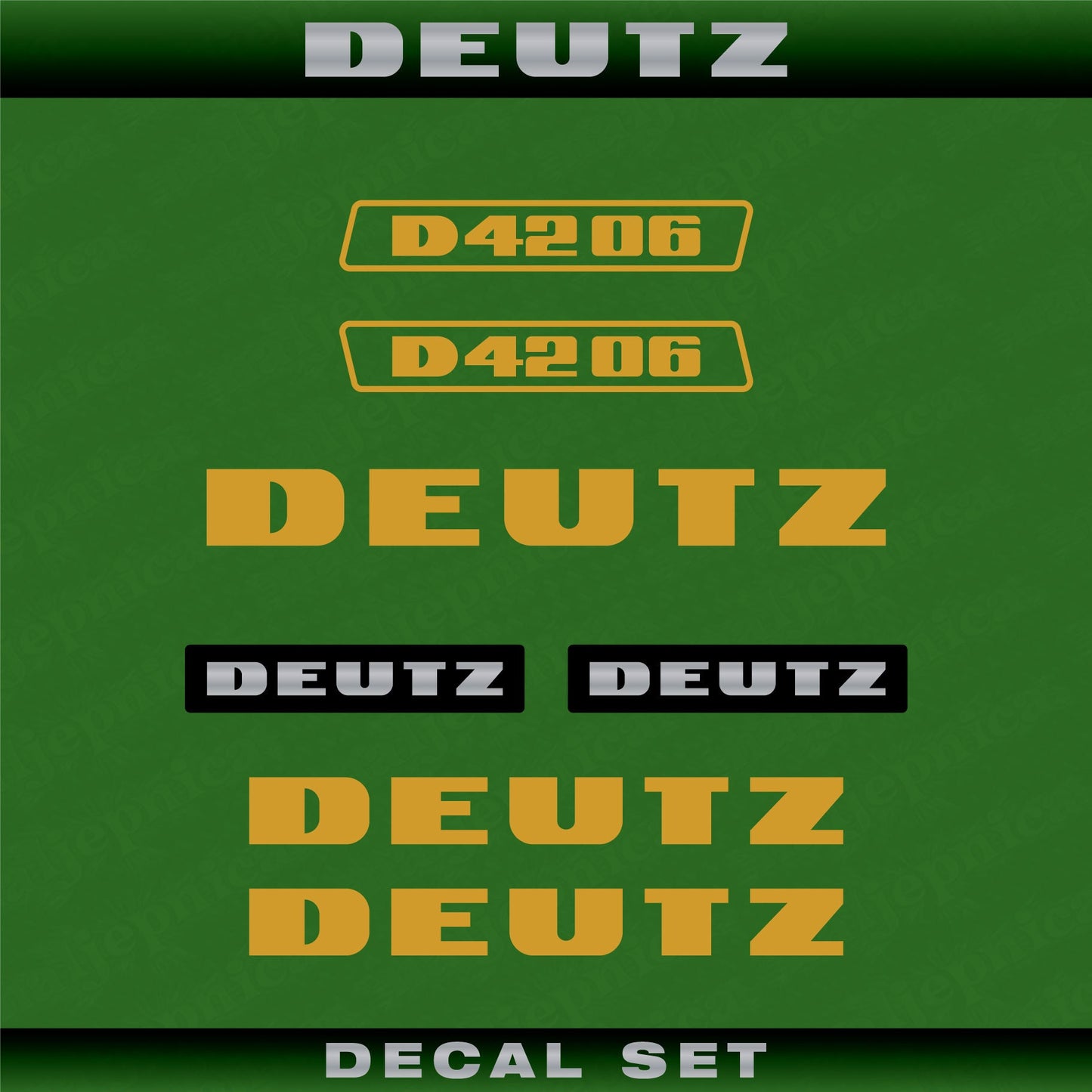 Deutz D 42 06 G (1974) Aftermarket Replacement Tractor Decal (Sticker) Set