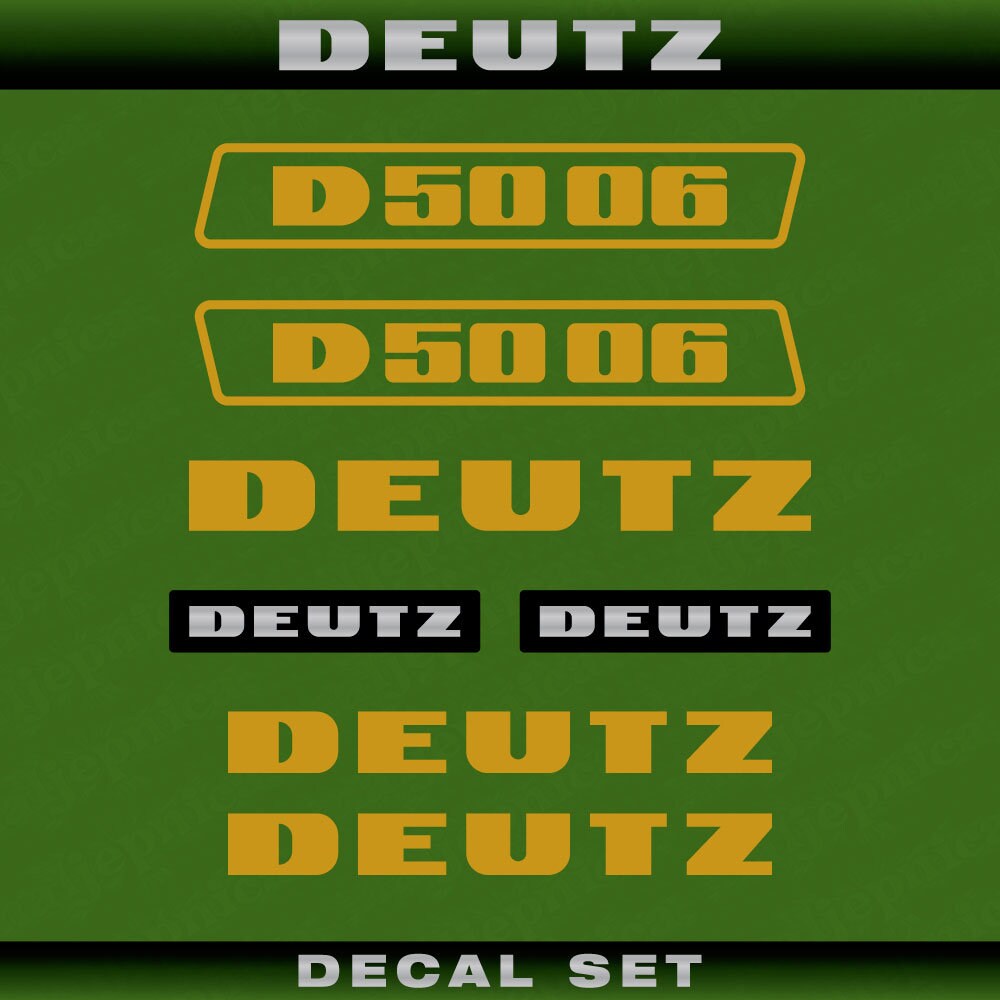Deutz D 50 06 G (1974) Aftermarket Replacement Tractor Decal (Sticker) Set