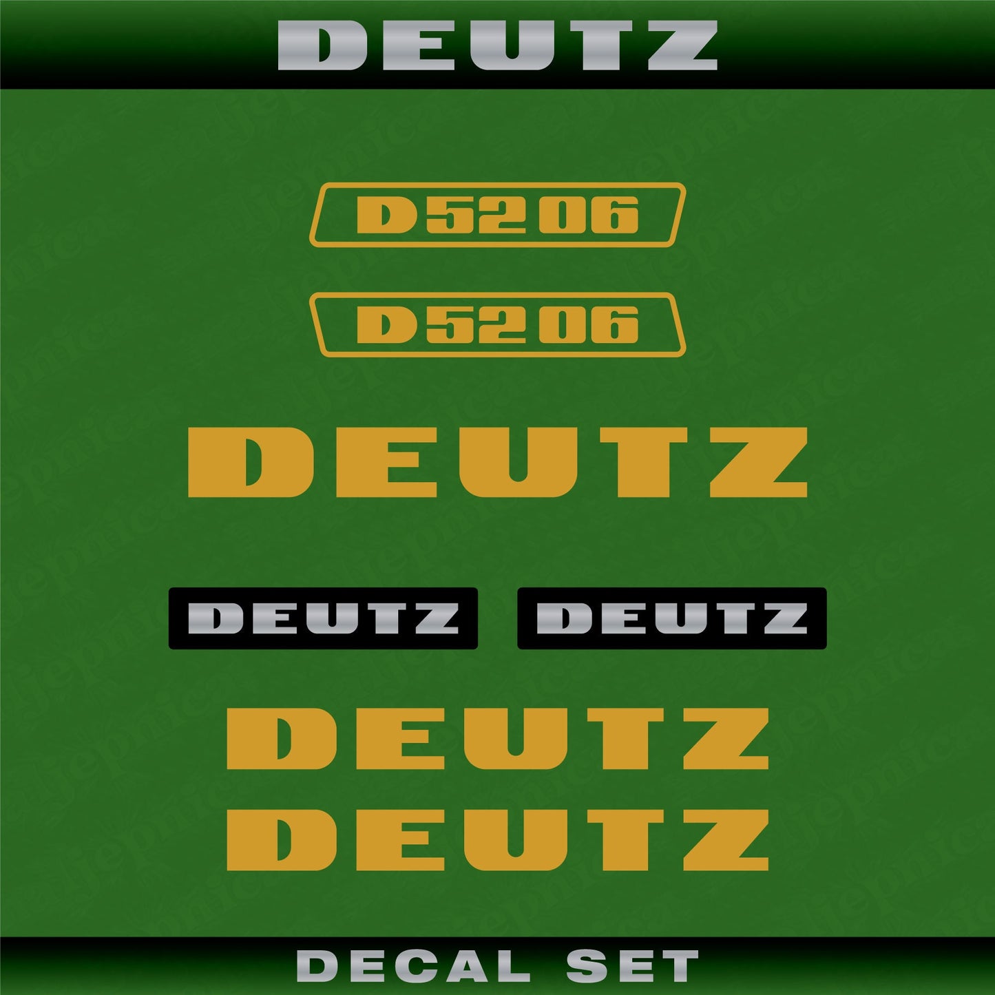 Deutz D 52 06 G (1974) Aftermarket Replacement Tractor Decal (Sticker) Set