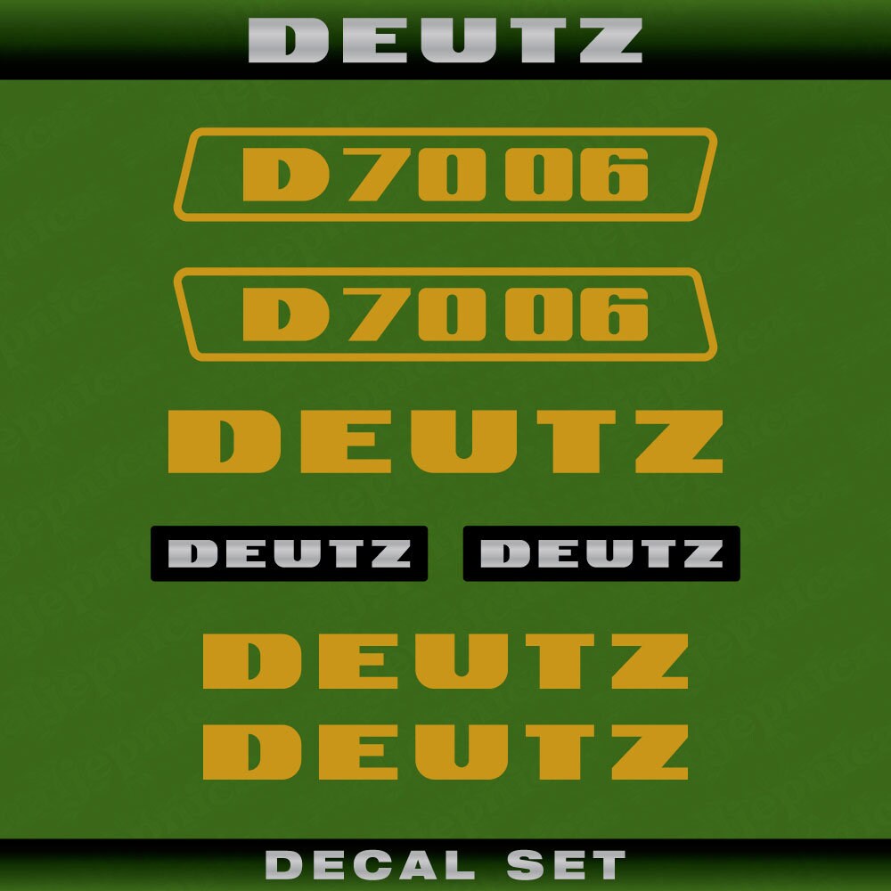 Deutz D 70 06 G (1974) Aftermarket Replacement Tractor Decal (Sticker) Set
