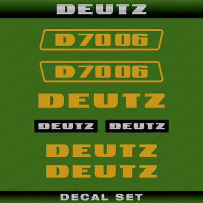 Deutz D 70 06 G (1974) Aftermarket Replacement Tractor Decal (Sticker) Set