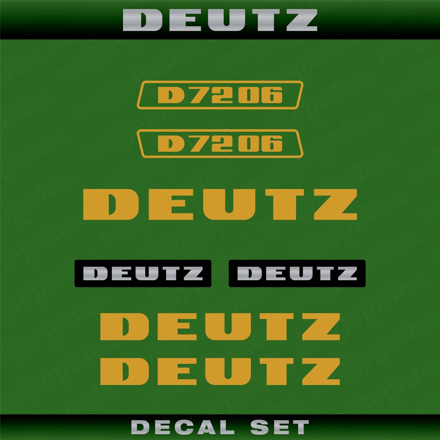 Deutz D 72 06 G (1974) Aftermarket Replacement Tractor Decal (Sticker) Set