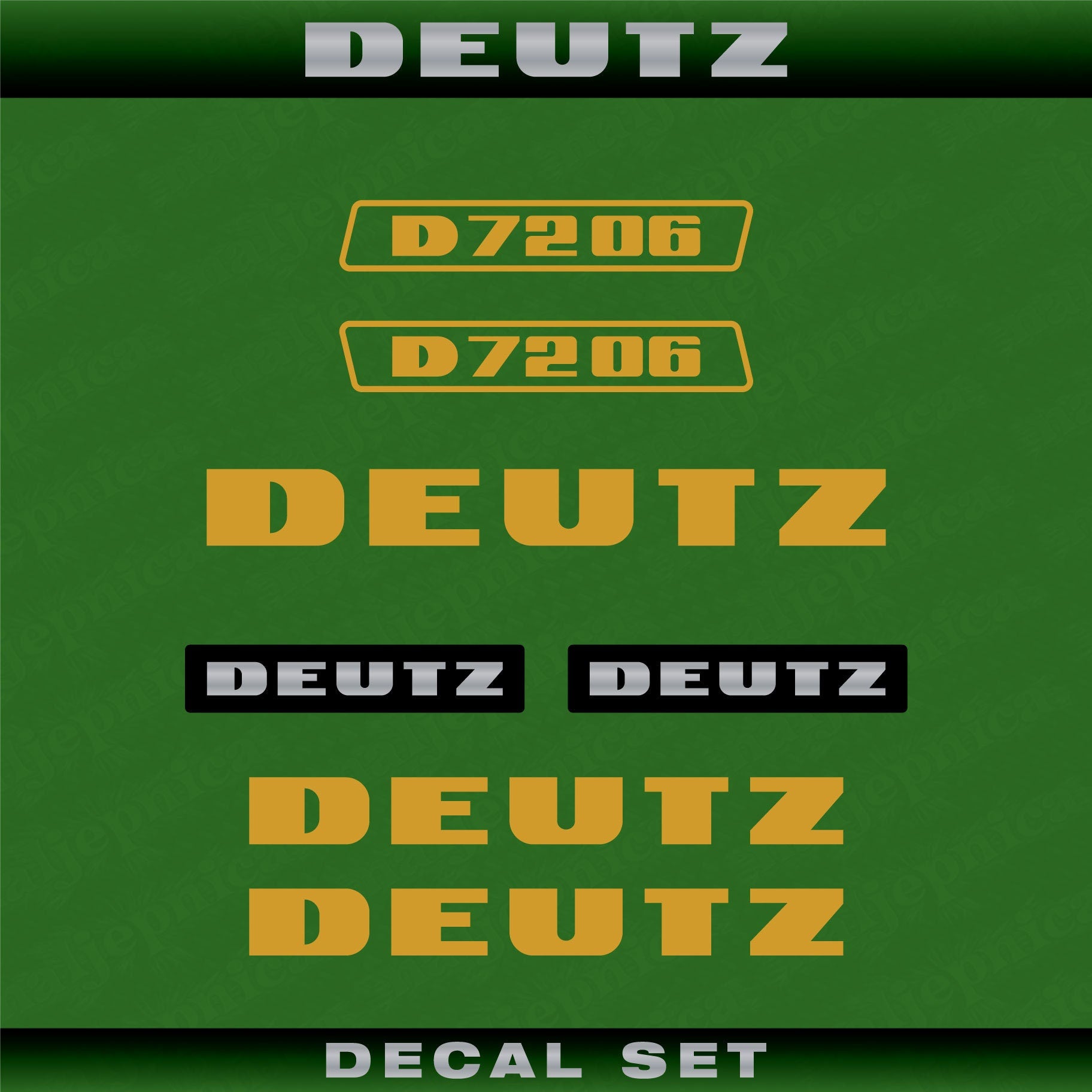 Deutz D 72 06 G (1974) Aftermarket Replacement Tractor Decal (Sticker) Set