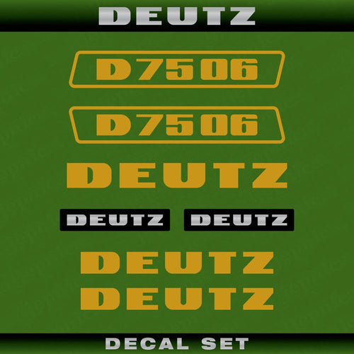 Deutz D 75 06 G (1974) Aftermarket Replacement Tractor Decal (Sticker) Set