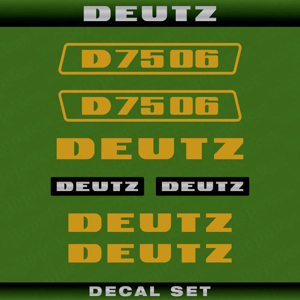 Deutz D 75 06 G (1974) Aftermarket Replacement Tractor Decal (Sticker) Set