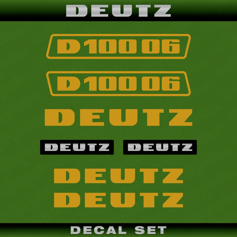 Deutz D 100 06 G (1974) Aftermarket Replacement Tractor Decal (Sticker) Set