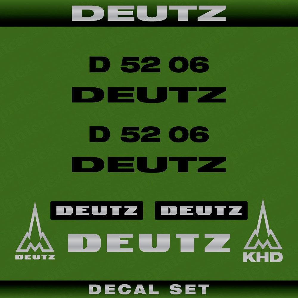 Deutz D 52 06 Aftermarket Replacement Tractor Decal (Sticker) Set