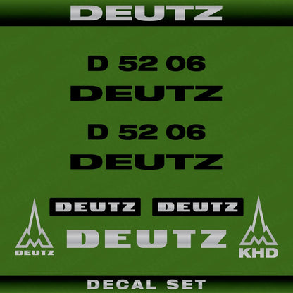 Deutz D 52 06 Aftermarket Replacement Tractor Decal (Sticker) Set