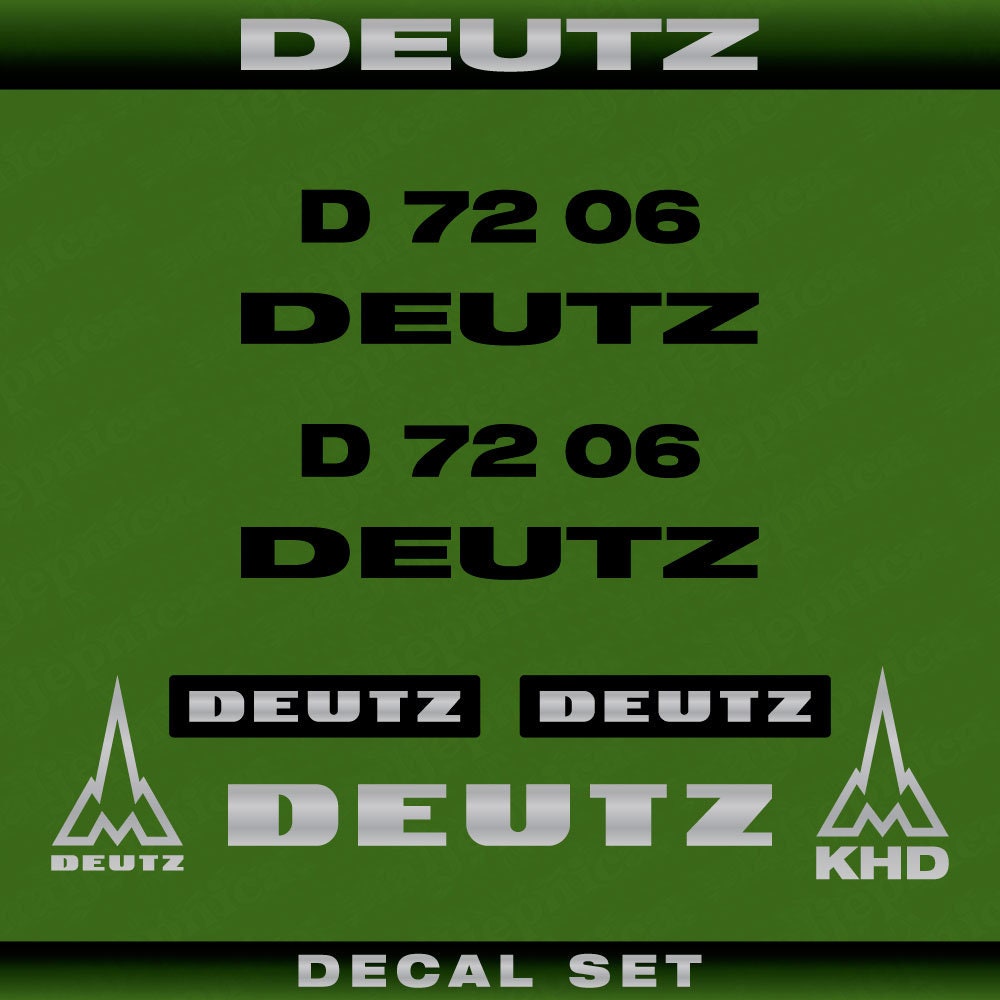 Deutz D 72 06 Aftermarket Replacement Tractor Decal (Sticker) Set