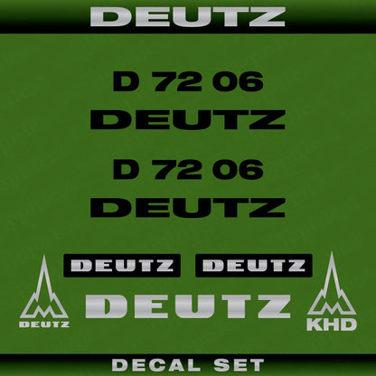 Deutz D 72 06 Aftermarket Replacement Tractor Decal (Sticker) Set