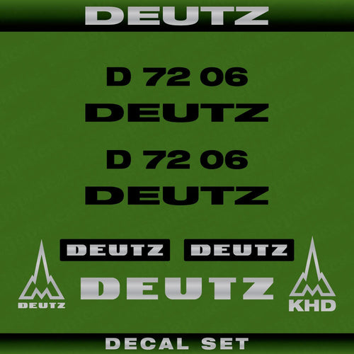 Deutz D 72 06 Aftermarket Replacement Tractor Decal (Sticker) Set