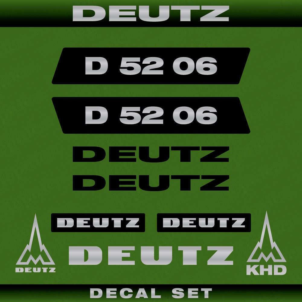 Deutz D 52 06 N Aftermarket Replacement Tractor Decal (Sticker) Set
