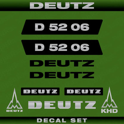 Deutz D 52 06 N Aftermarket Replacement Tractor Decal (Sticker) Set