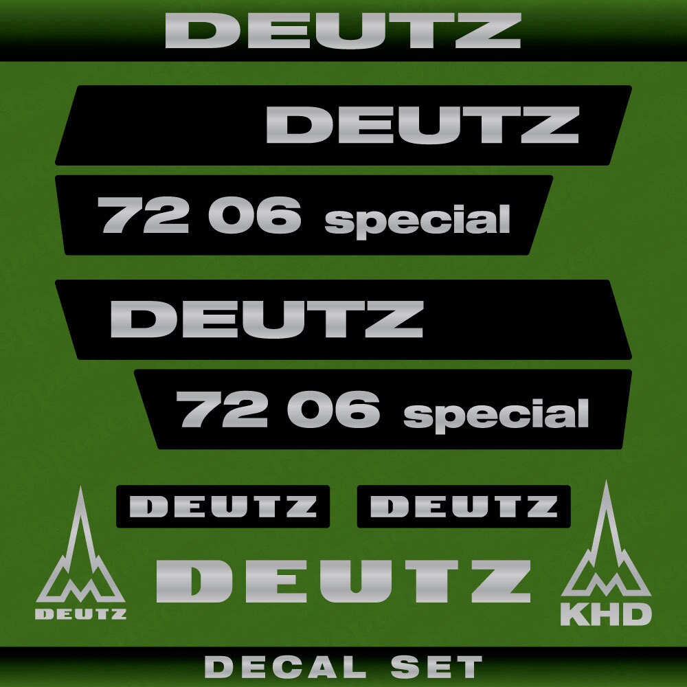 Deutz D 72 06 Special Aftermarket Replacement Tractor Decal (Sticker) Set